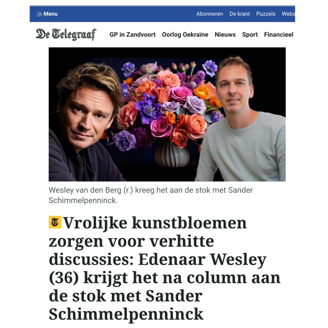 In de Telegraaf: Kunstbloemen versus Verse Bloemen