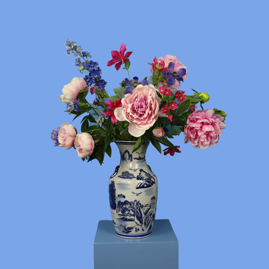 L - Mariél | vintage vaas met kunstbloemen | Large