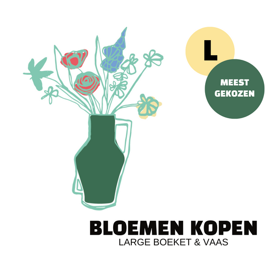 Large boeket inclusief vaas | €400