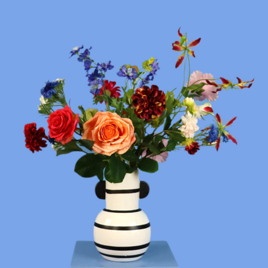 M - Fay | Kersten vaas met kunstbloemen | Medium