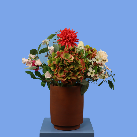 Kunstboeket Flore in Terracotta vaas, maat L – Reflower