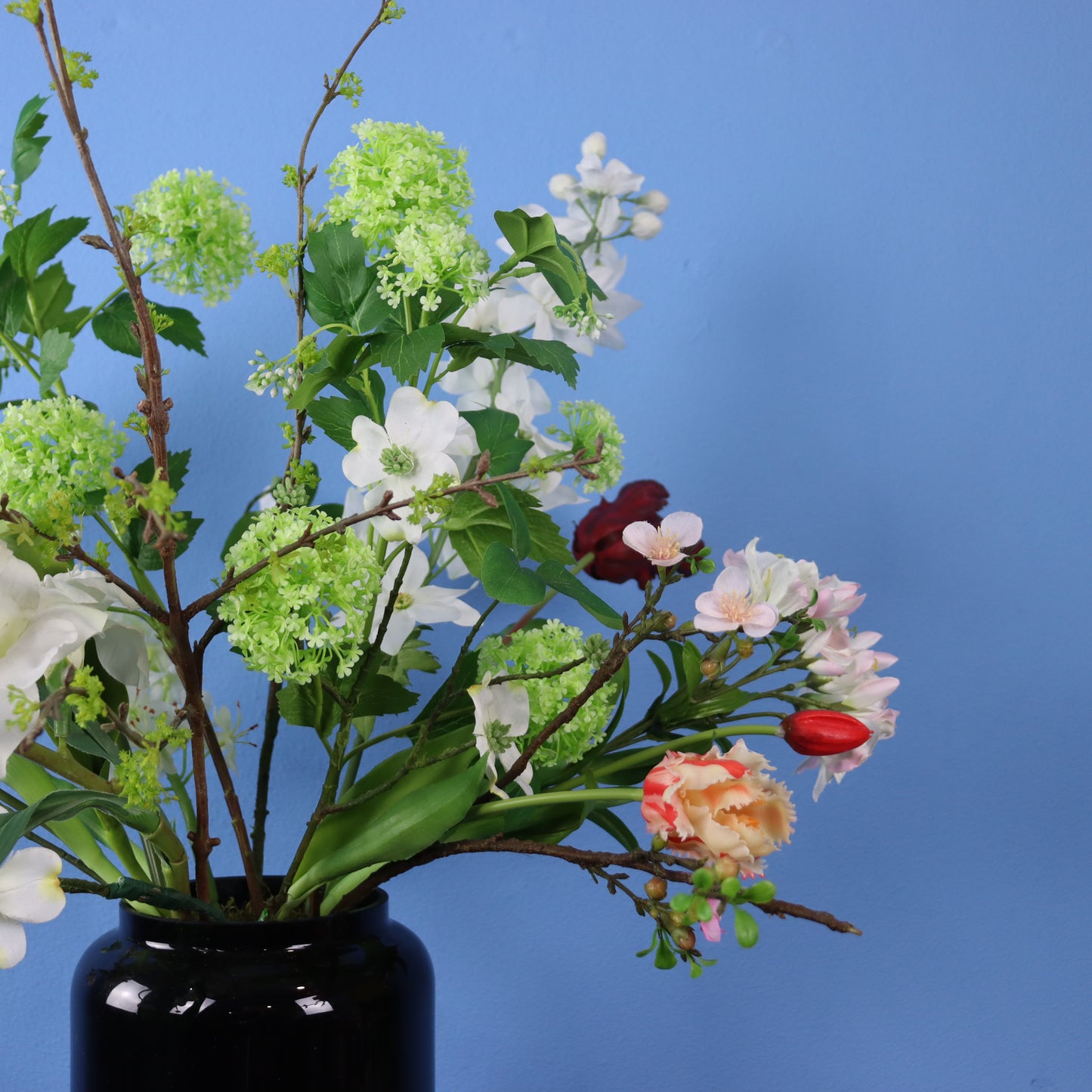 XL - Borry | Glazen vaas met kunstbloemen | XL