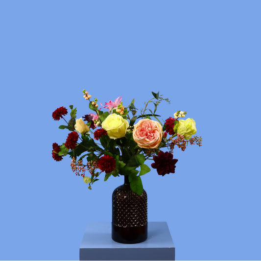 M - Lukas - Geribbeld glazen vaasje