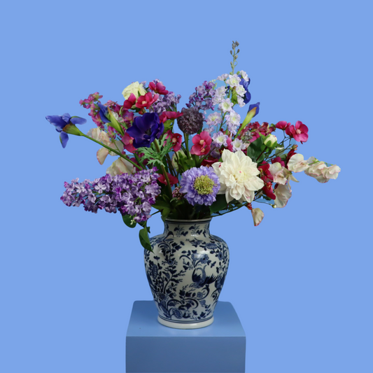 L - Mathilde | Kersten vaas met kunstbloemen | Large