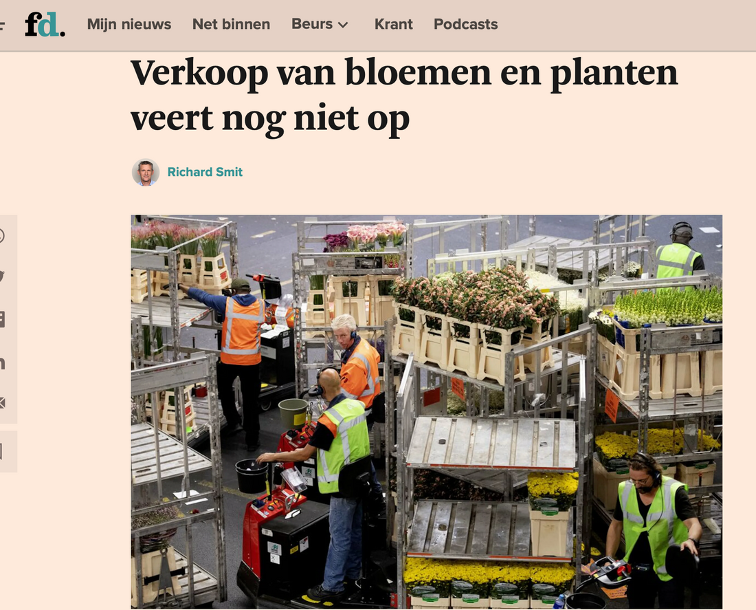 FD: Verkoop van bloemen en planten veert nog niet op