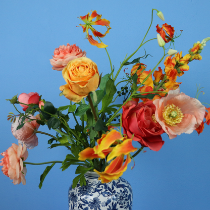 L - Joanne | Kersten vaas met kunstbloemen | Large