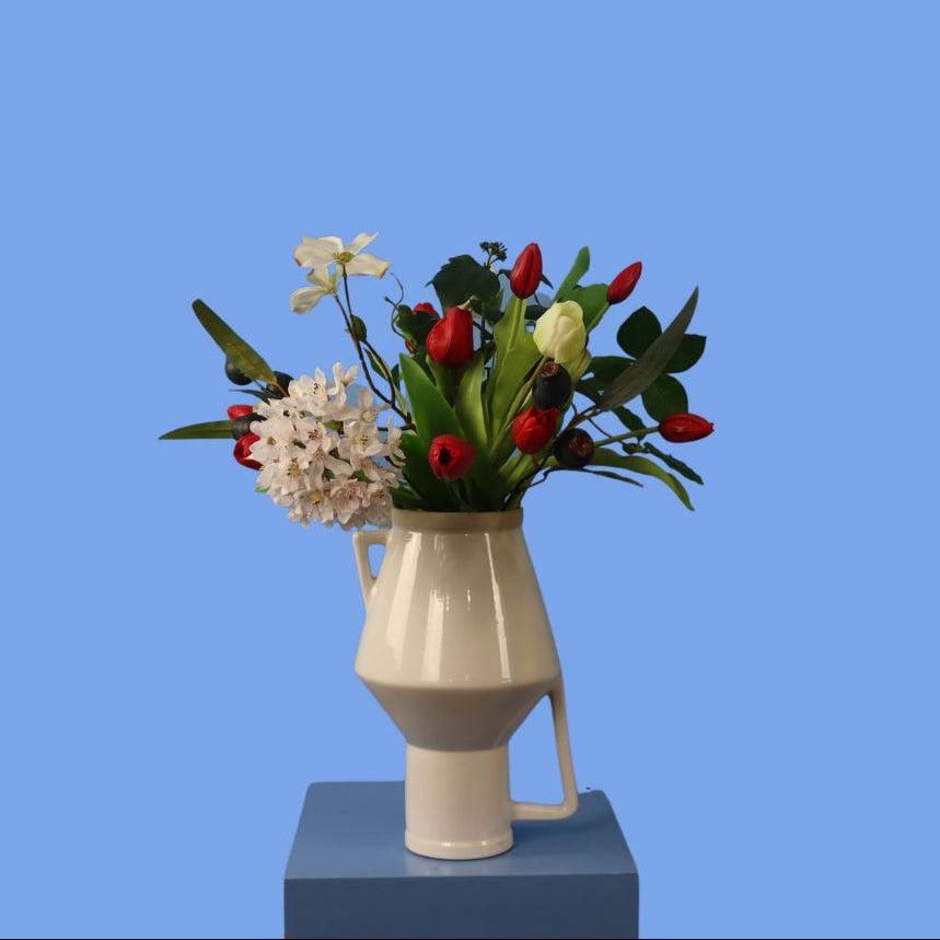 L - Jessika | Return to Sender vaas met kunstbloemen | Large