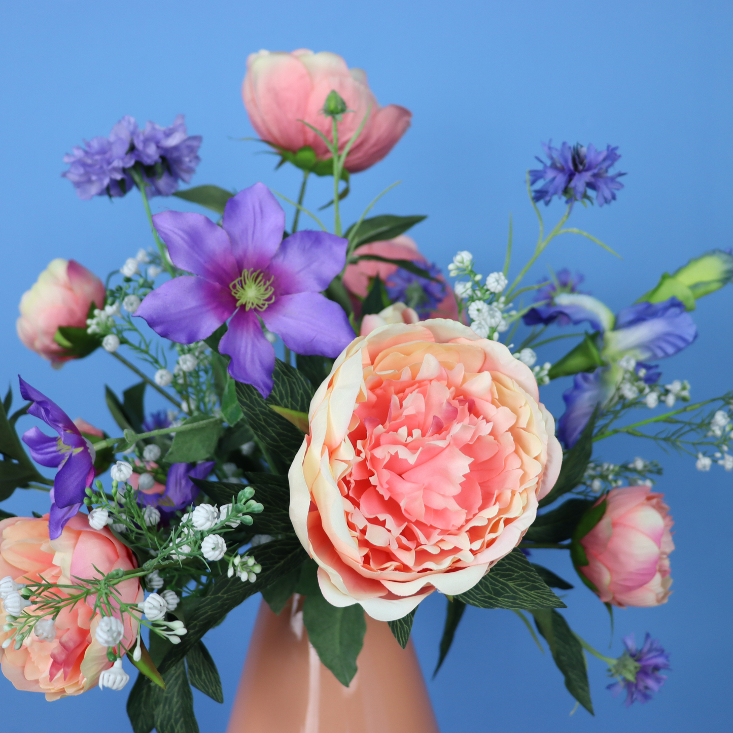 L - Ghislaine | Roze vaas met kunstbloemen | Large