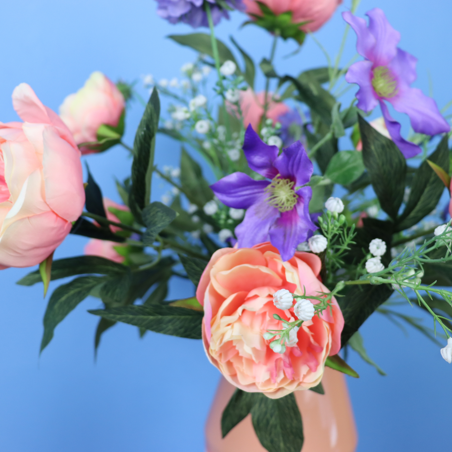 L - Ghislaine | Roze vaas met kunstbloemen | Large