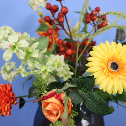 L - Lana | Pols Potten glazen bol vaas met kunstbloemen | Large