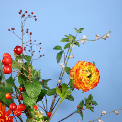 Kunstboeket Brenda in roestbruine metalen Pols Potten kan met oor, maat L – Reflower, abonnement op kunstbloemen