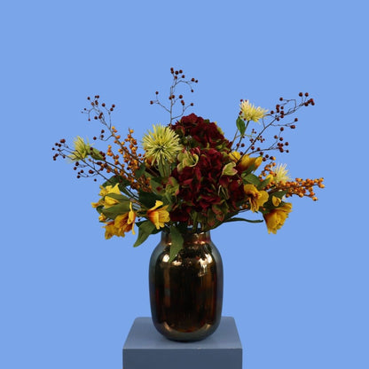 L - Cath | Glazen vaas met kunstbloemen | Large