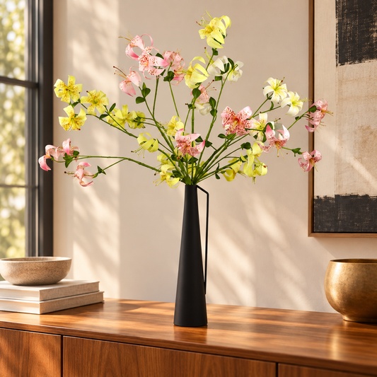 L - Xiva | Pols Potten vaas met kunstbloemen | Large