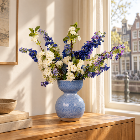 L - Zina | Pols Potten vaas met kunstbloemen | Large