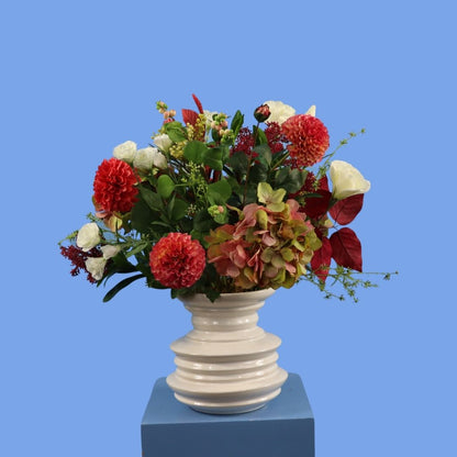 L - Dini | Pols Potten vaas met kunstbloemen | Large