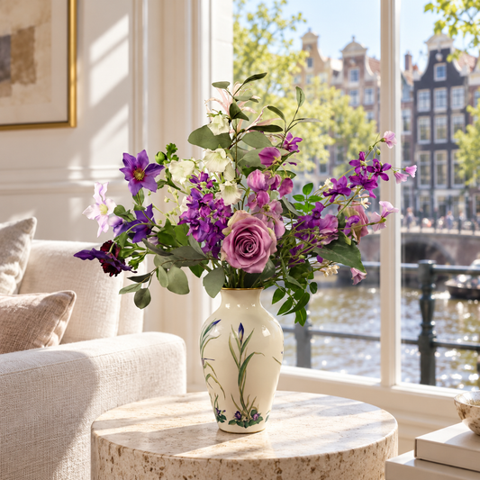 L - Serena | Vintage vaas met kunstbloemen | Large