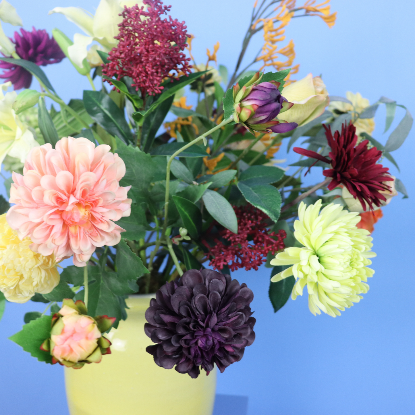 L - Elly | Vintage vaas met kunstbloemen | Large