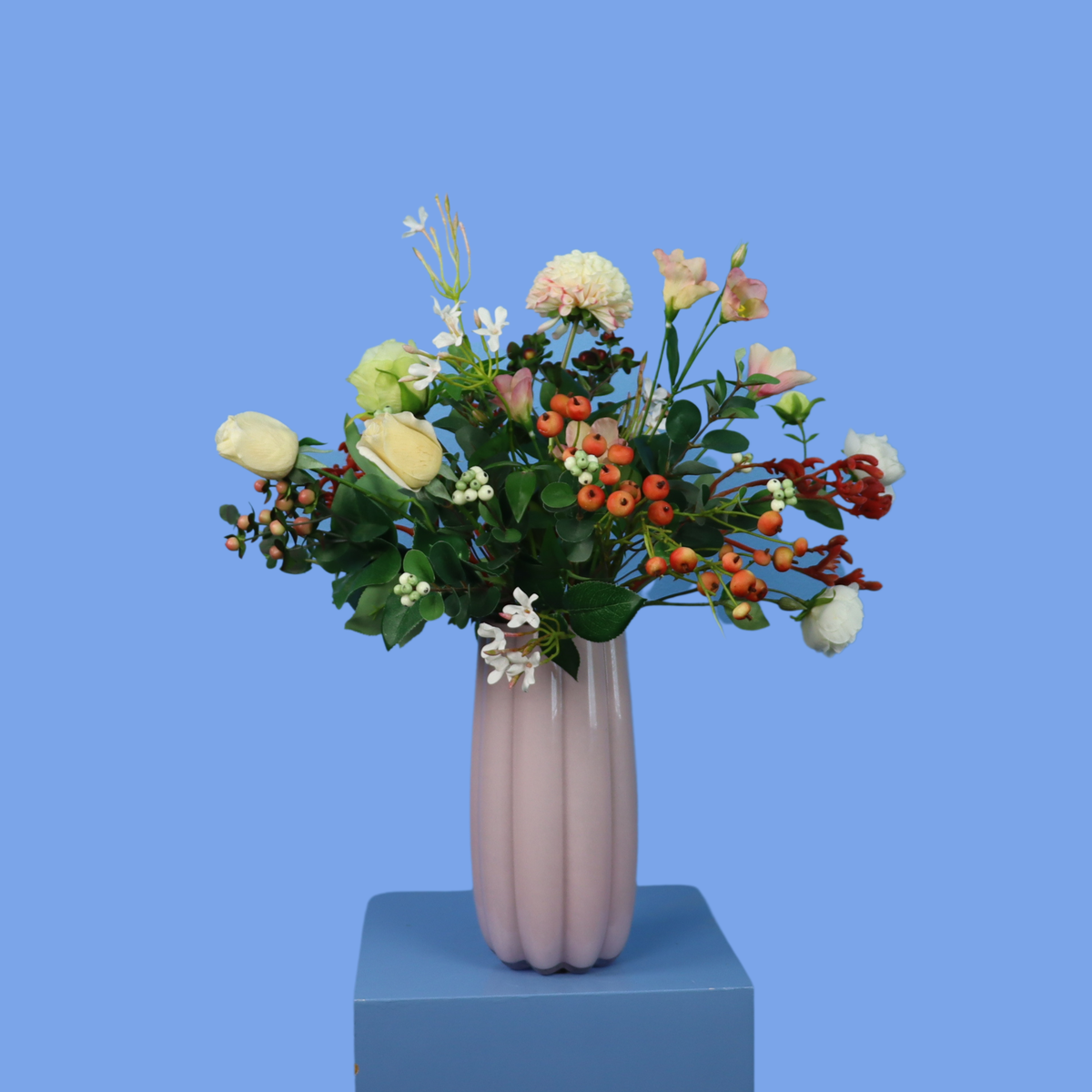 L - Vajen | Pols Potten vaas met kunstbloemen | Large