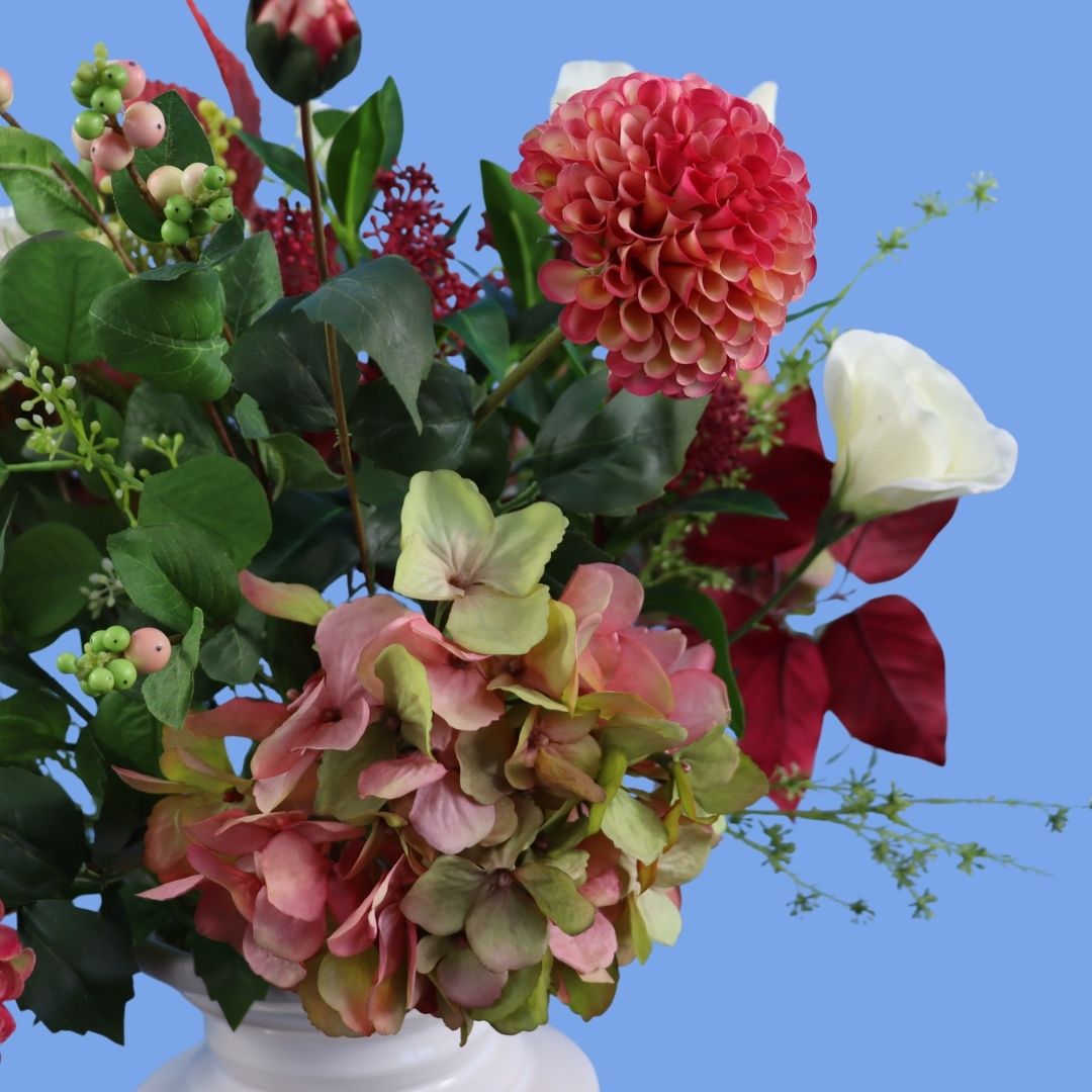 L - Dini | Pols Potten vaas met kunstbloemen | Large