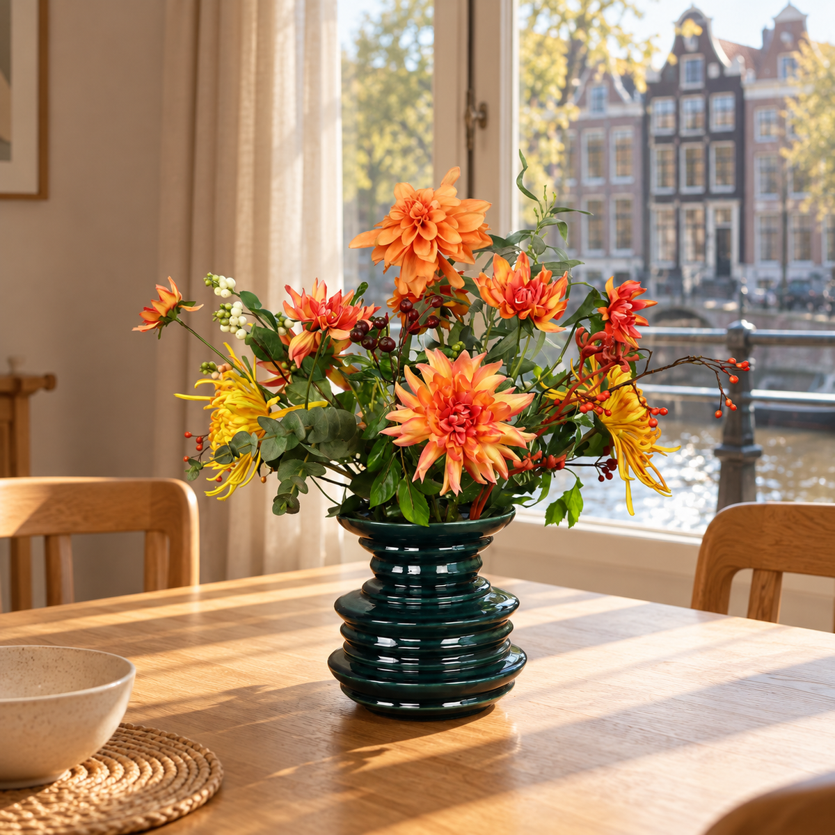 L - Veda | Pols Potten vaas met kunstbloemen | Large