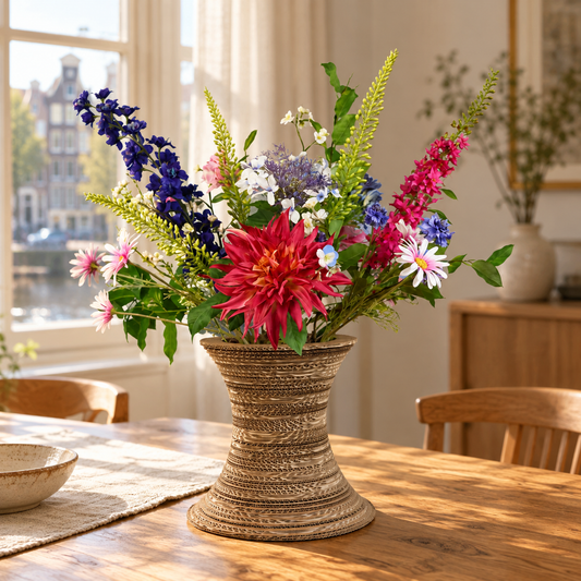 XL - Joy | Kartent vaas met kunstbloemen | XL