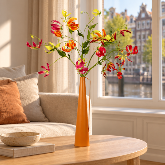 L - Marcello | Pols Potten vaas met kunstbloemen | Large