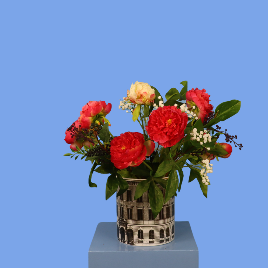 L - Elaine | Vintage vaas met kunstbloemen | Large