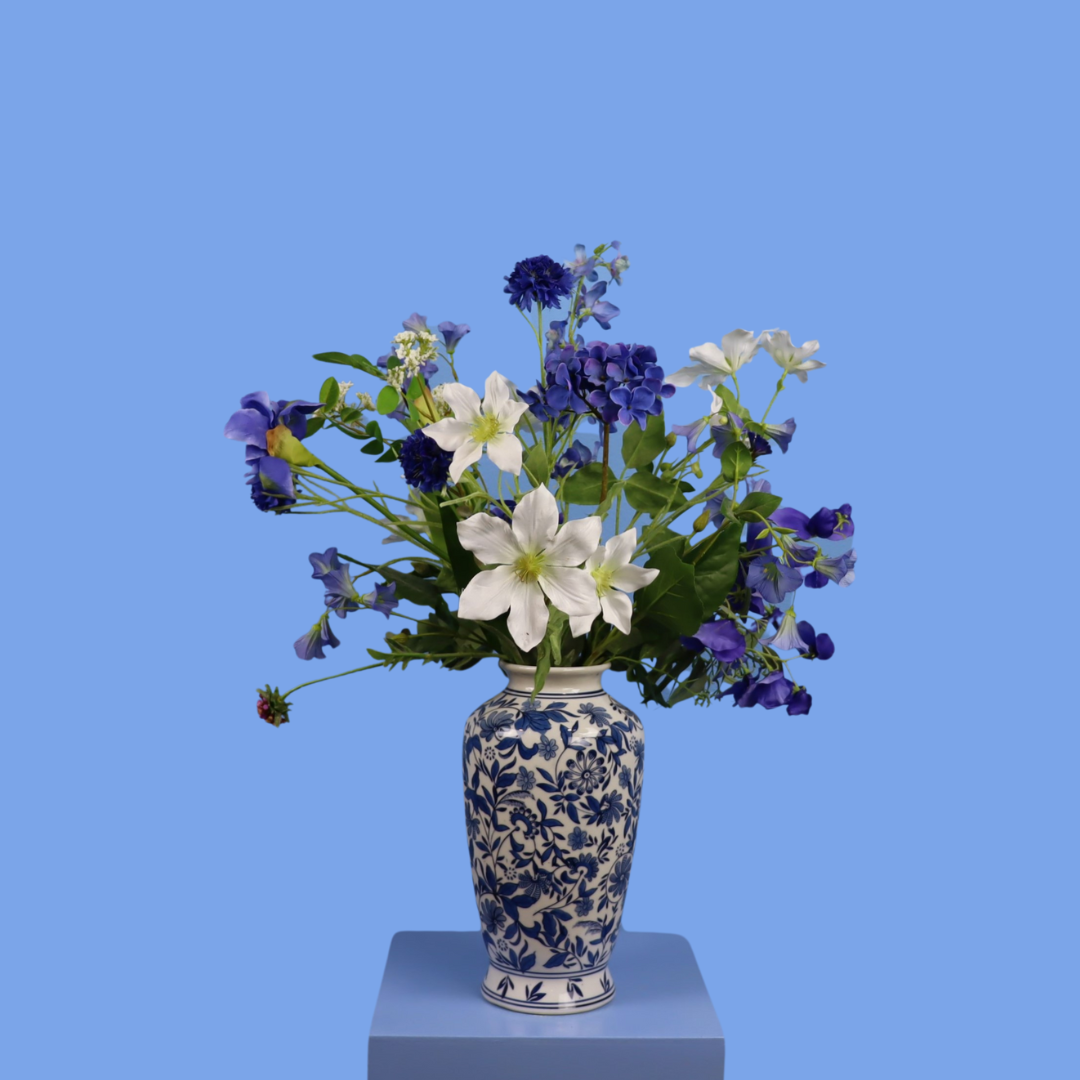 M - Fabian | Kersten vaas met kunstbloemen | Medium