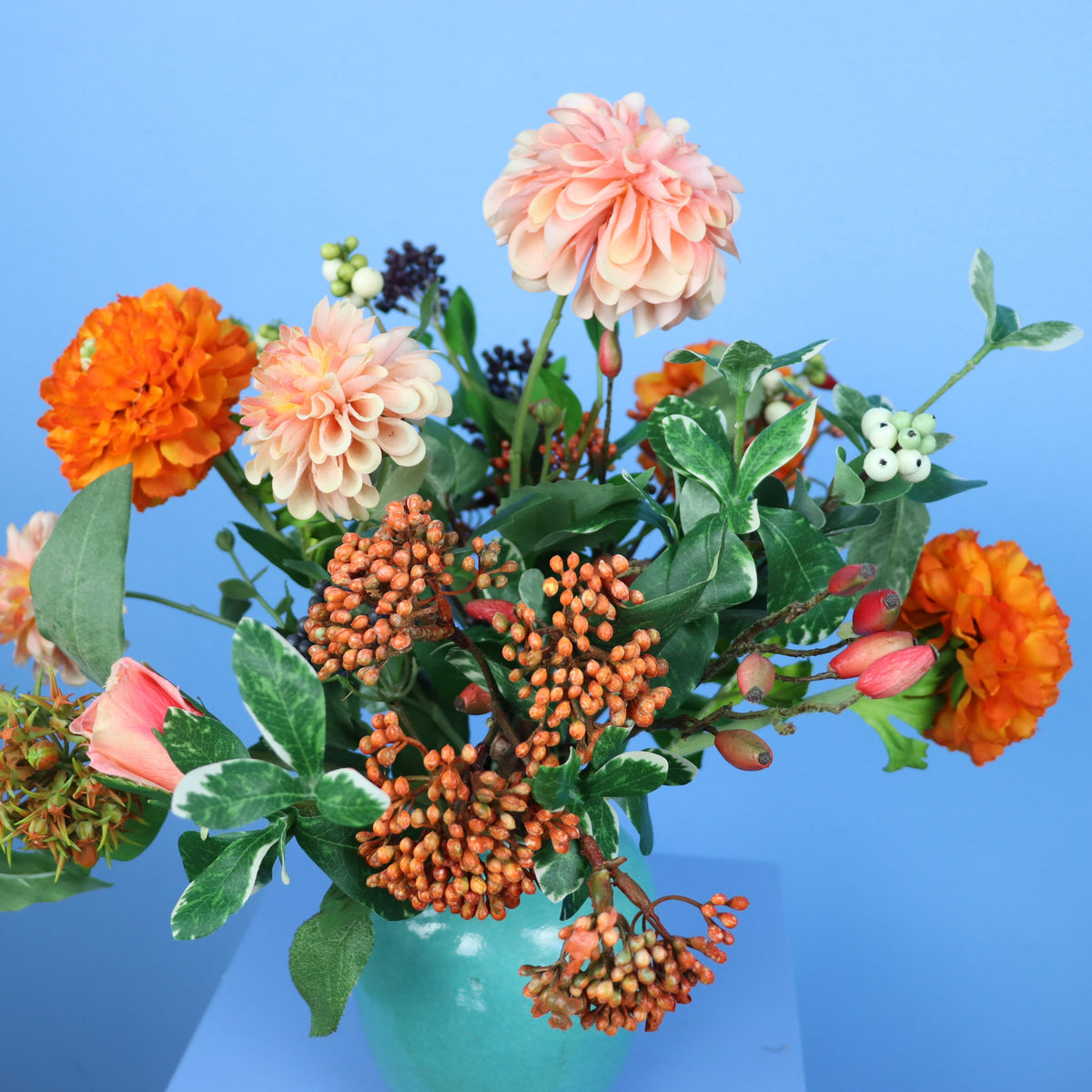 Kunstboeket Madelief in Vintage vaas, maat M – Reflower