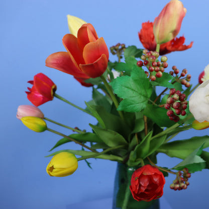 M - Ove | Glazen vaas met kunstbloemen | Medium