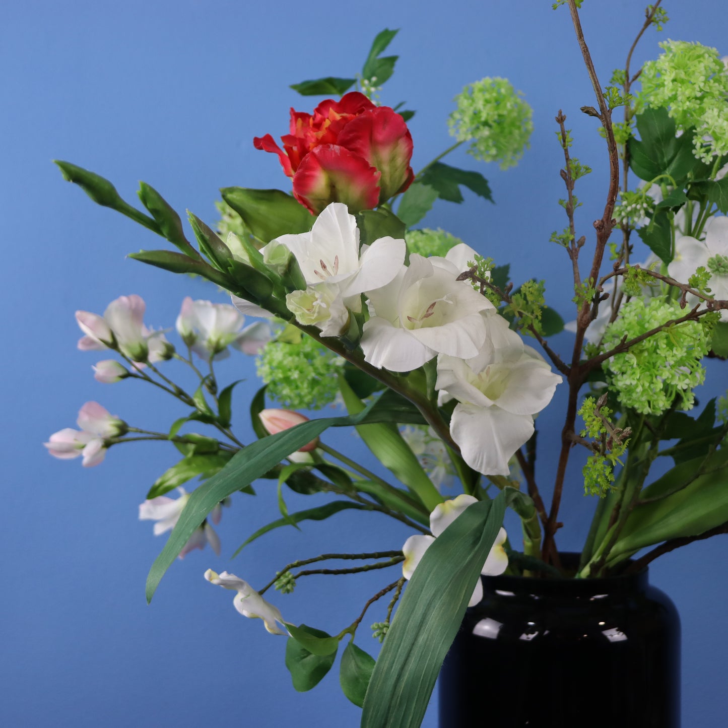 XL - Borry | Glazen vaas met kunstbloemen | XL