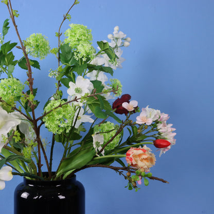XL - Borry | Glazen vaas met kunstbloemen | XL