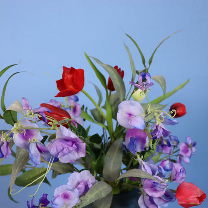 L - Roley | Glazen vaas met kunstbloemen | Large