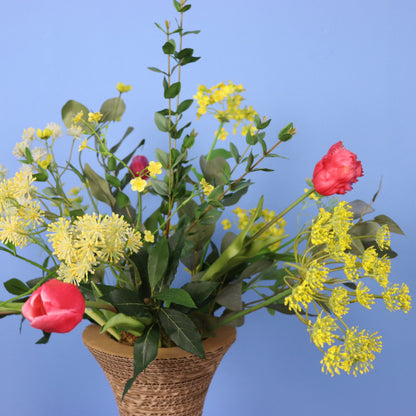 L - Femme | Kartent kartonnen vaas met kunstbloemen | Large