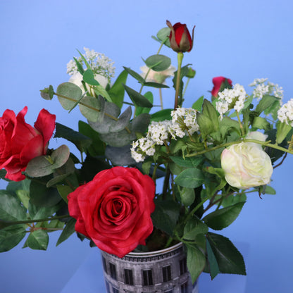 M - Molly | Vintage vaas met kunstbloemen | Medium