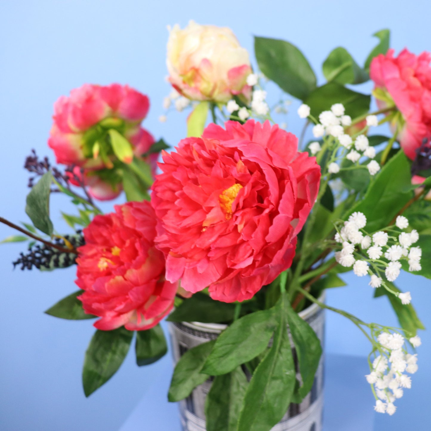 L - Elaine | Vintage vaas met kunstbloemen | Large