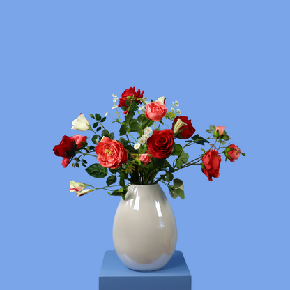 L - Mandy - Witte glazen vaas