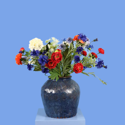 L - Annelieke | Vintage vaas met kunstbloemen | Large