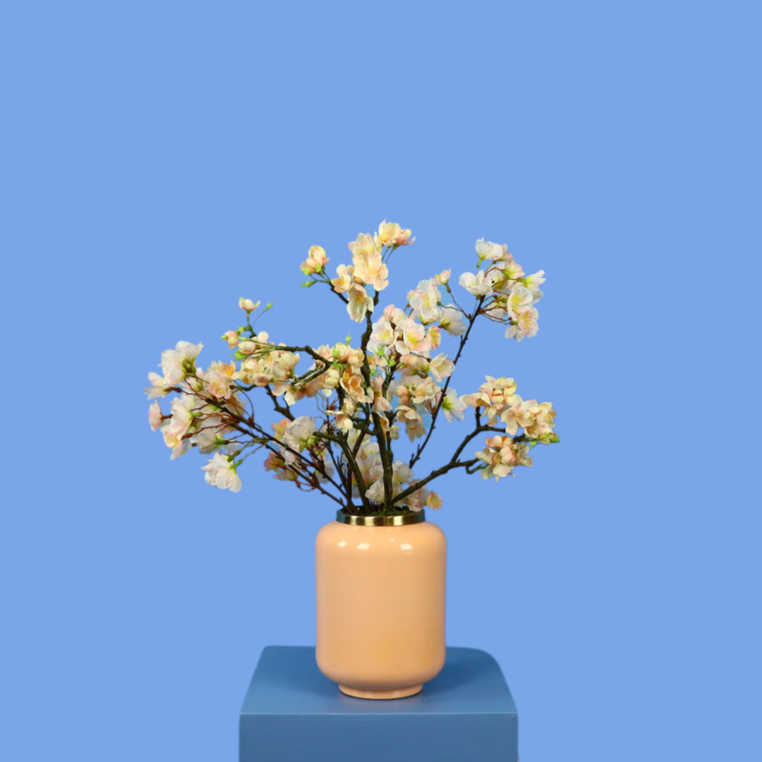 M - Maurene | Roze vaas met kunstbloemen | Medium
