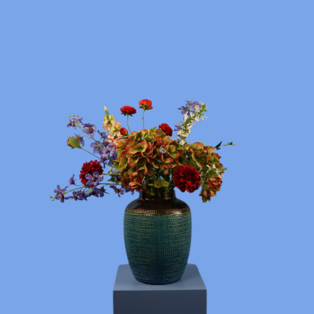L - Maurice | Kersten vaas met kunstbloemen | Large