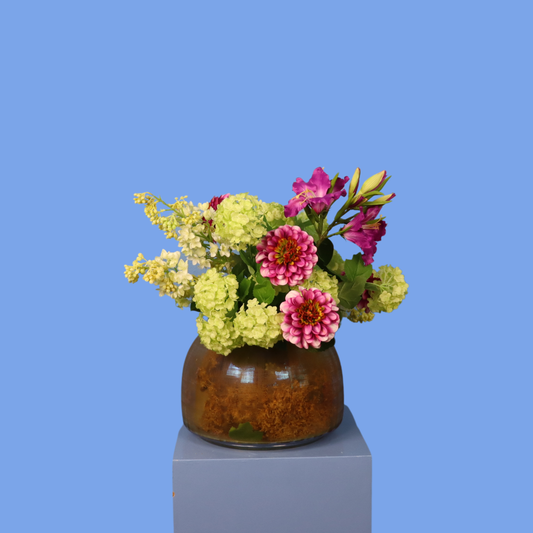 M - Nina | Pols Potten vaas met kunstbloemen | Medium