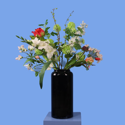 XL - Borry | Glazen vaas met kunstbloemen | XL