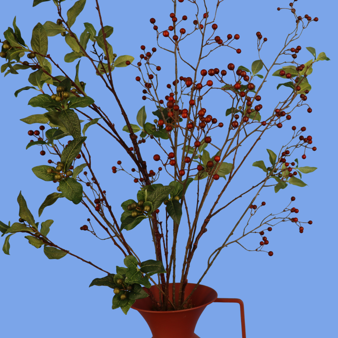Kunstboeket Mia in terracotta matte Pols Potten vaas met oor, maat L – Reflower, abonnement op kunstbloemen