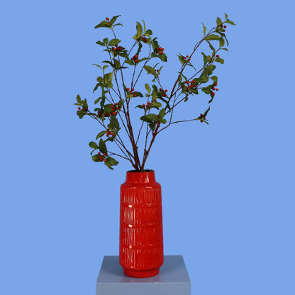 L - Pernille | Rode vaas met kunstbloemen | Large