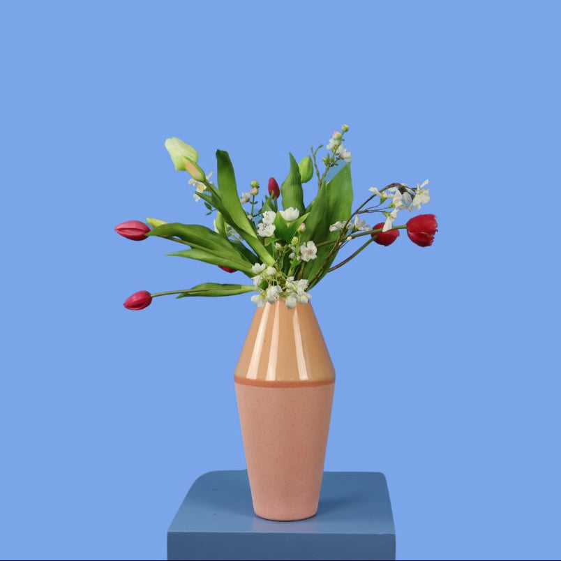 M - Yordi | Kersten vaas met kunstbloemen | Medium
